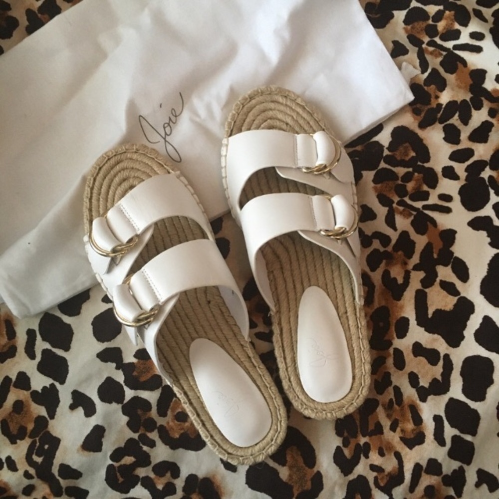 Joie Cagney Espadrille Slide Sandals White Sz 36 - Picture 9 of 9